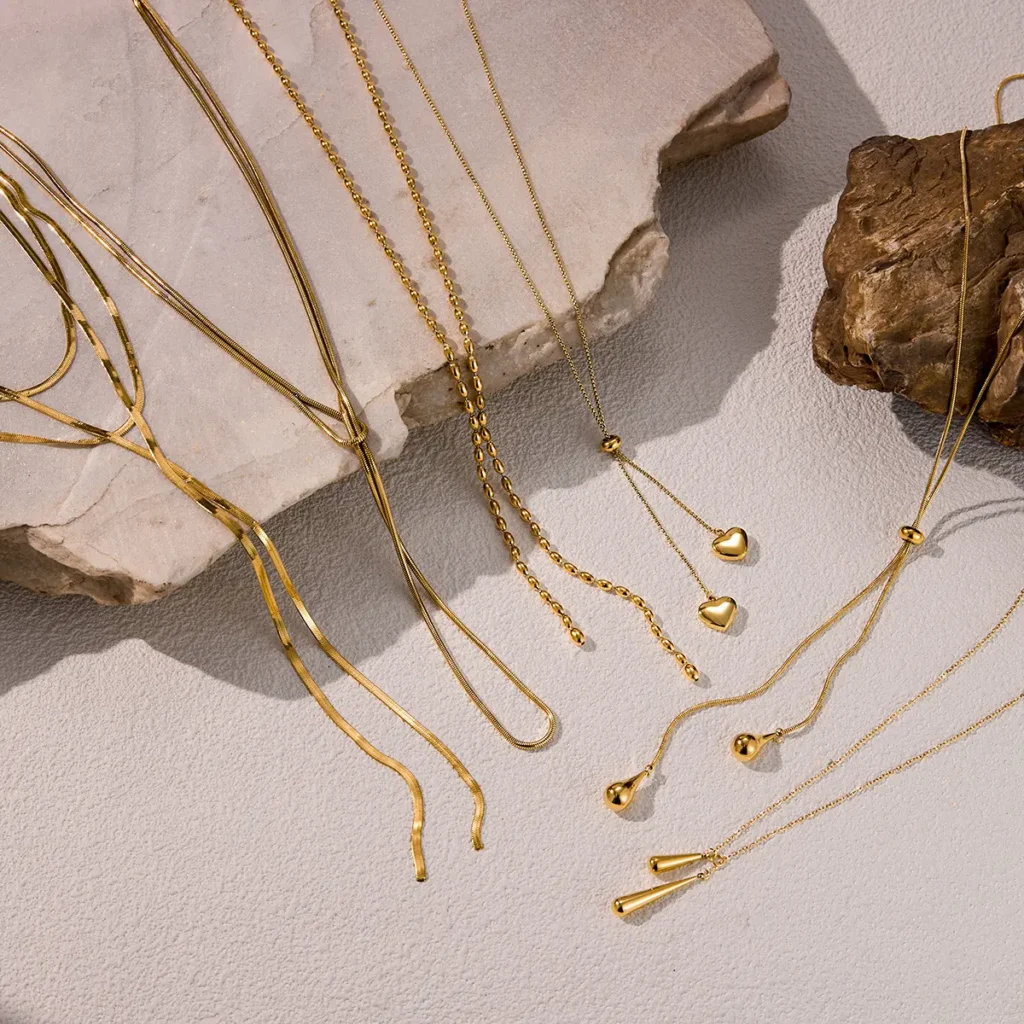 18K gold plated stainless steel necklace collection