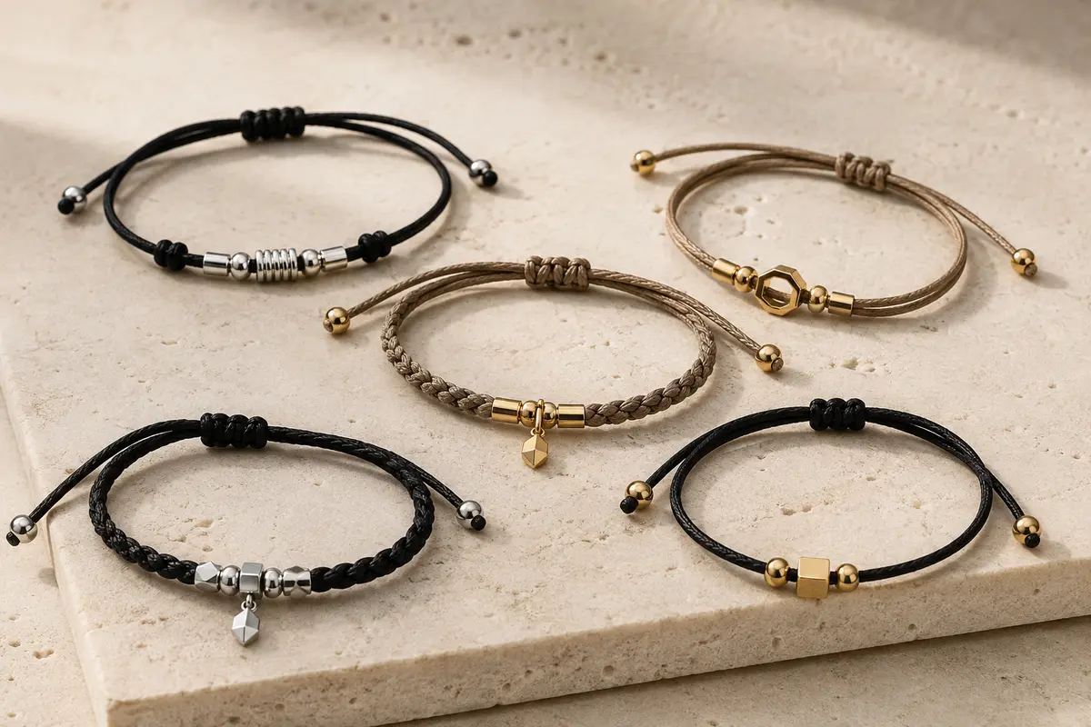 Adjustable cord bracelet collection