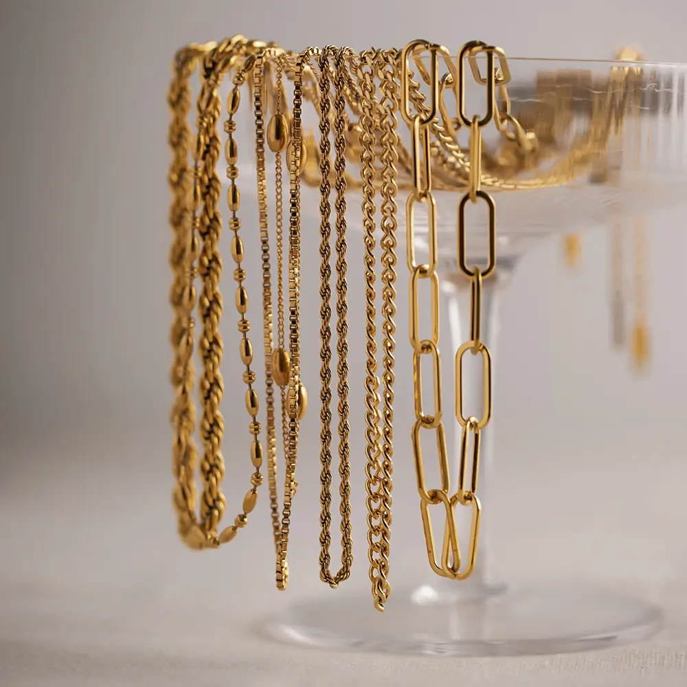 Custom stainless steel chain necklace styles