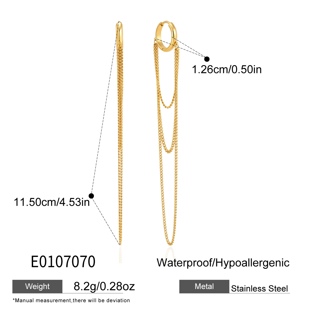 Long Chain Drop Earrings — CM-E010