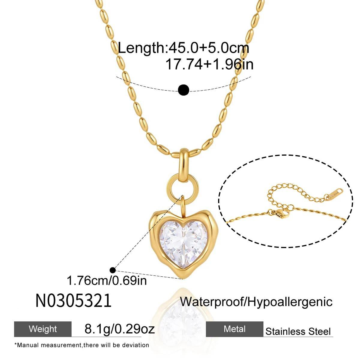 Heart-Shaped Pendant Necklace — CM-N006