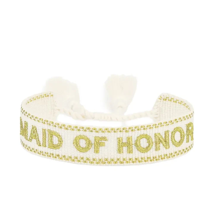 Actual catalog bracelet ZM74-98 showing MAID OF HONOR