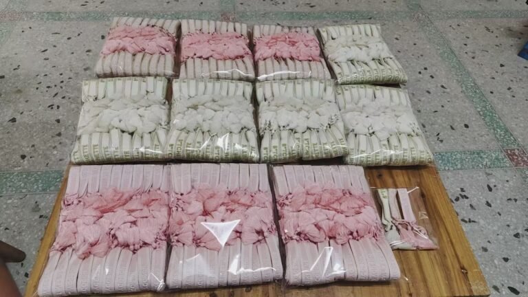 Actual customer woven bracelet batches prepared in clear bags