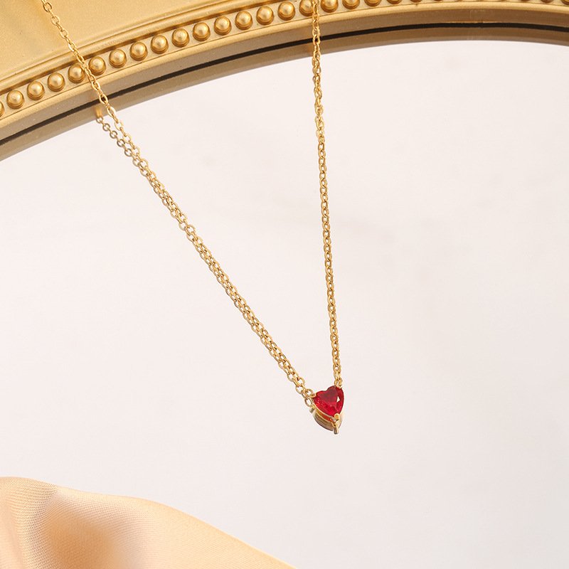 Heart Birthstone-Inspired Necklace