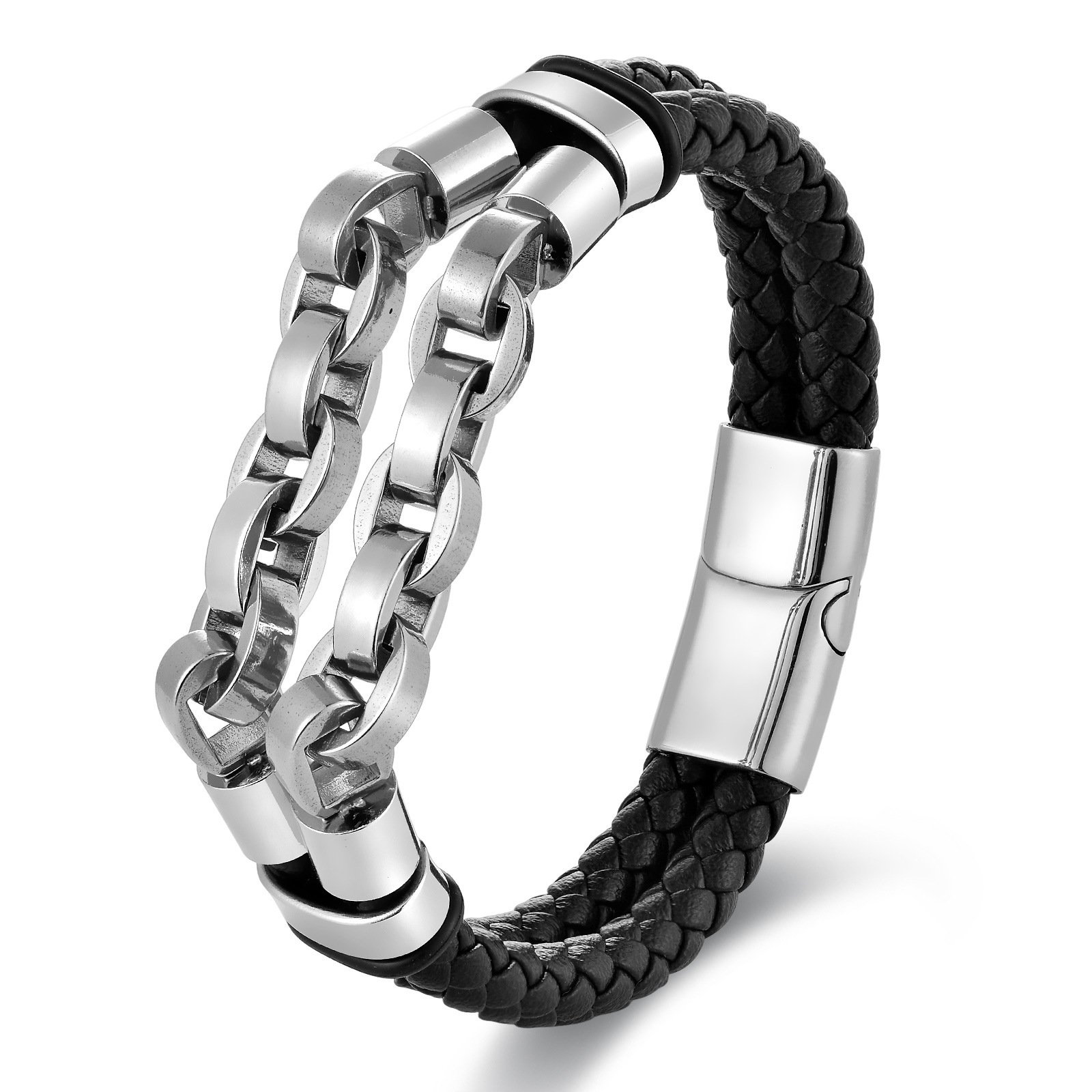 Chain-Detail Braided-Look Bracelet