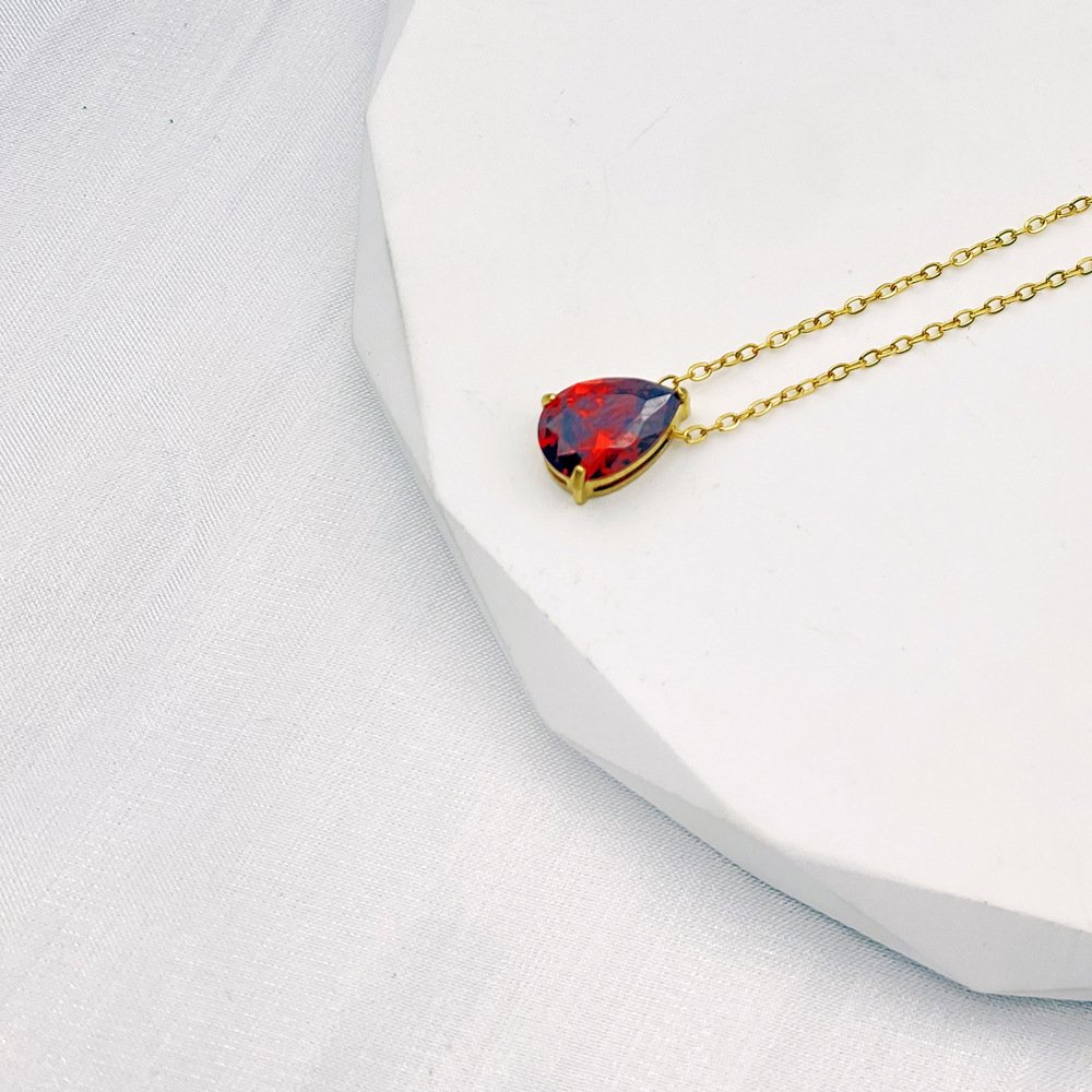 Teardrop Birthstone-Inspired Necklace